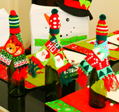 Christmas decoration wine bottle set champagne red wine creative wine set hotel restaurant holiday layout