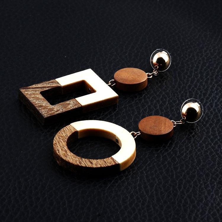Vintage wooden wood earrings