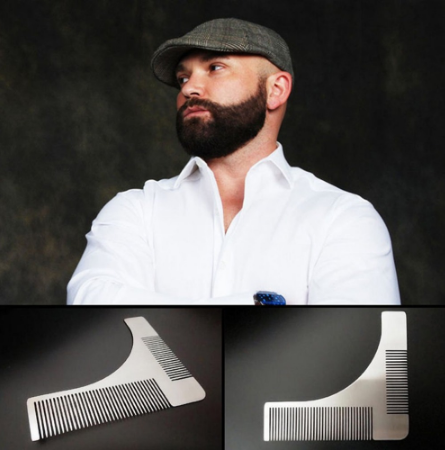 Beard styling template grooming tool beard brush stainless steel