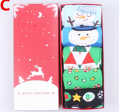 Christmas gift boxed socks elk old man snowflake