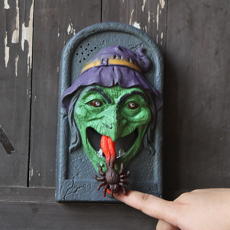 Halloween funny vampire doorbell door hanging prop bar bar light sound control ornament toy