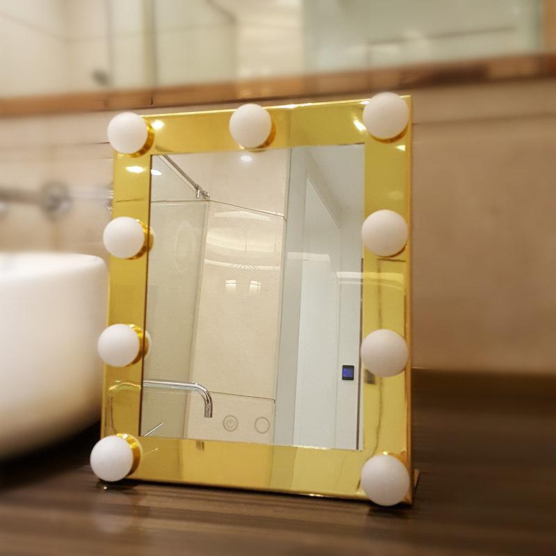 Square light bulb makeup mirror