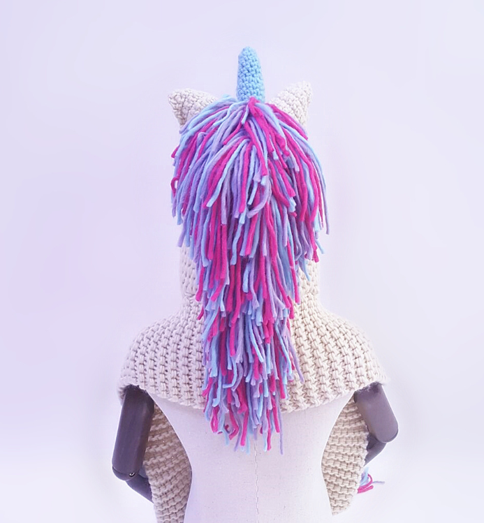 Children's Unicorn Hat Wool Crochet Cape Cap Europe and America Creative Scarf Handmade Child Cartoon Hat Autumn Winter Men and Women