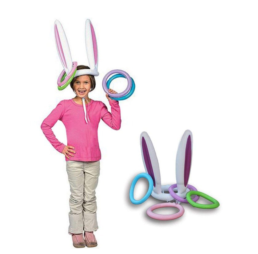 Inflatable rabbit head ring