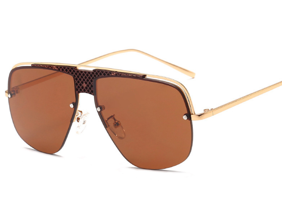 Semi-metallic frame sunglasses