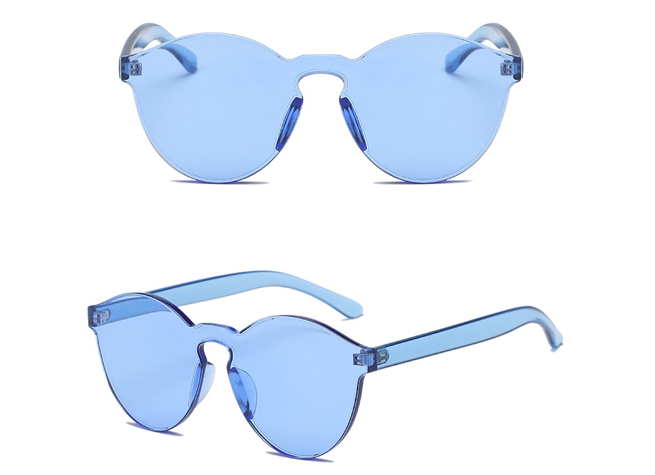 12 color frameless conjoined jelly transparent sunglasses