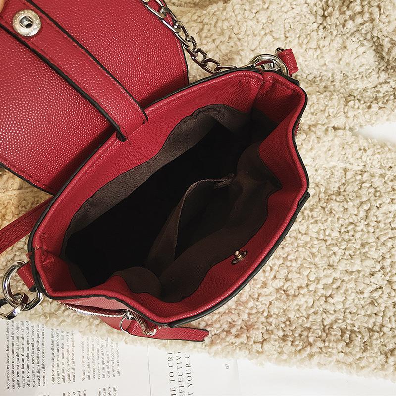 Korean PU pure color retro fashion small backpack waterproof single-shoulder bag travel bag