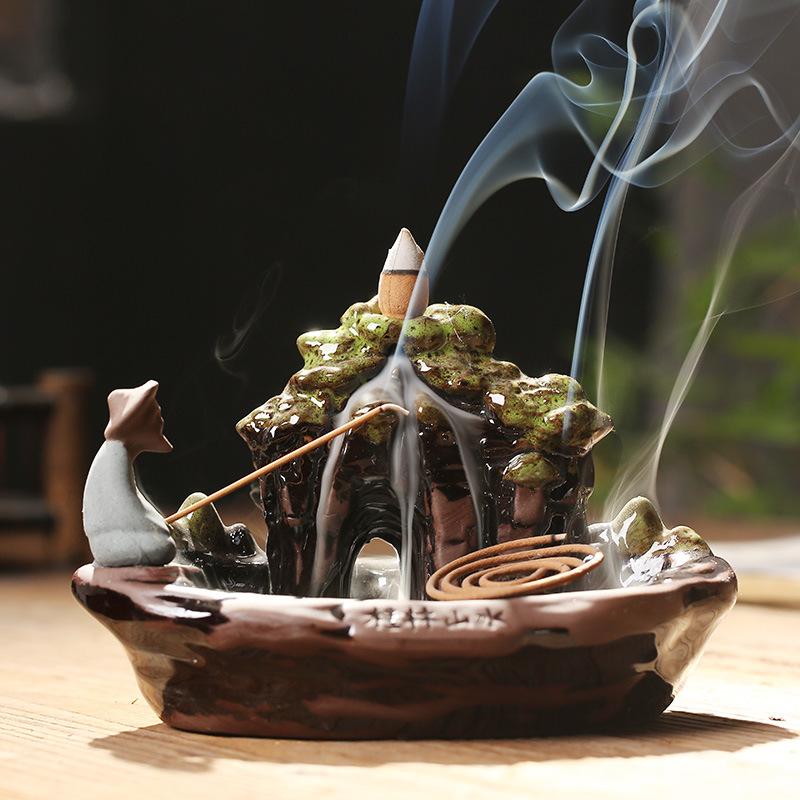 Backflow incense burner ceramic aromatherapy furnace
