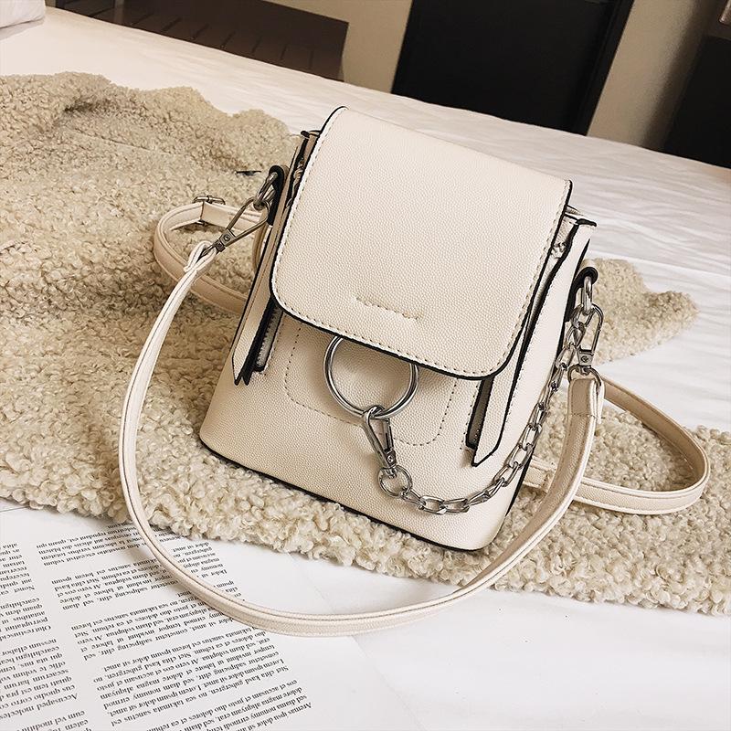 Korean PU pure color retro fashion small backpack waterproof single-shoulder bag travel bag