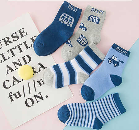 Cotton socks, baby socks, car models