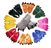 Winter Soft Warm Dinosaur Paw Funny Slippers for Men Women Kids Parent-child Home House Slipper Shoes Room Cotton Shoes