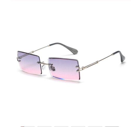 Rimless Rectangle Sunglasses Square
