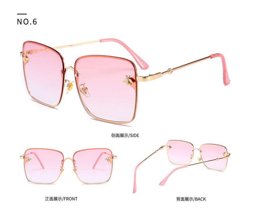 Metal frame bee decorative sunglasses