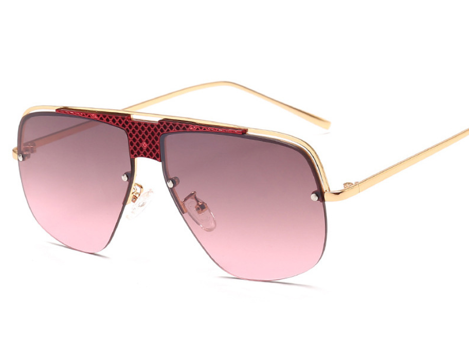Semi-metallic frame sunglasses