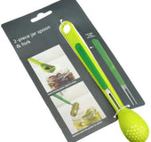 Canned spoons Creative kitchen 2-in-1 long handle colander Fruit fork set