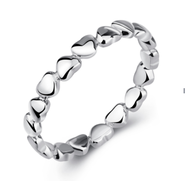 Anillo de plata de ley 925 con corazón