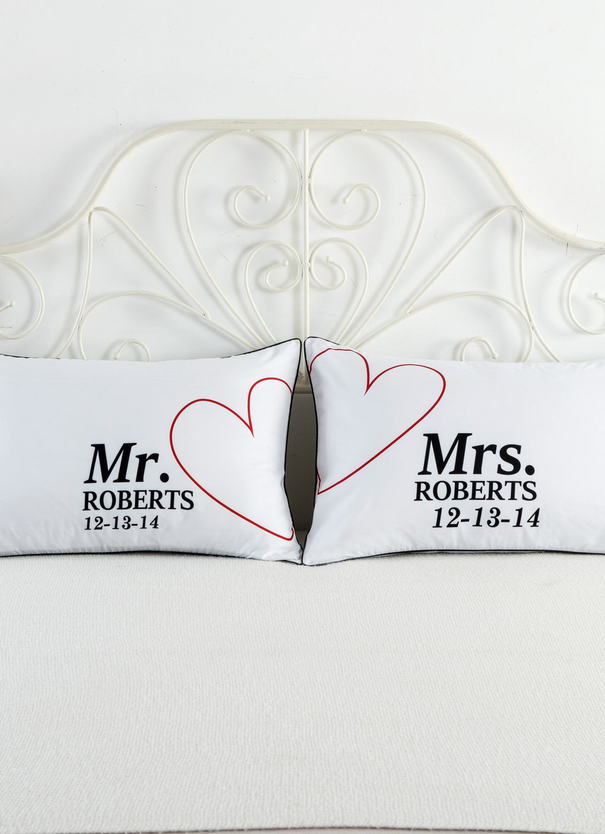 White couple pillowcase