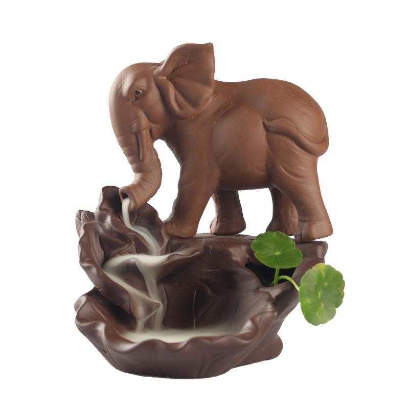 Creative Backflow Incense Burner Elephant Design
