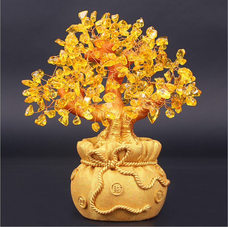 Crystal Lucky Tree Money Bag Tree Money Tree Creative Fashion Home Decoration Desktop Decoration