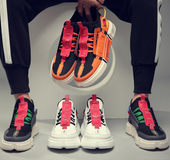 Flying woven old shoes