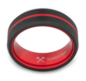 Fire Stripe Tungsten Carbide Ring