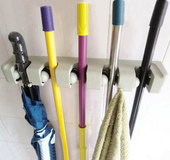 Kitchen Organizer 5 Position Mop Broom Holder Tool Wall Shelf Mounted Storage Hanger Bathroom Mop Broom Holder Organizing Tools