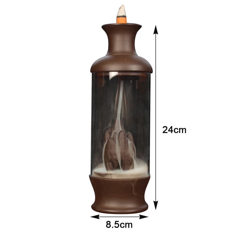 Auspicious Dragon Smoke Backflow Incense Burner Glass