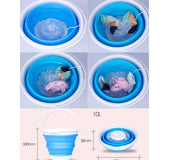 Folding bucket turbine washing machine