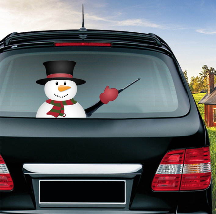 Christmas windshield stickers Santa Claus nice window stickers car wiper sticker featured gift