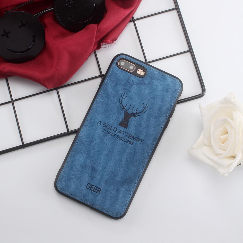 Luxury Retro Christmas Deer Cloth Texture       7 8 6 6S Plus X XS Max XR thin Soft TPU Leather Cover Case  | IPhone