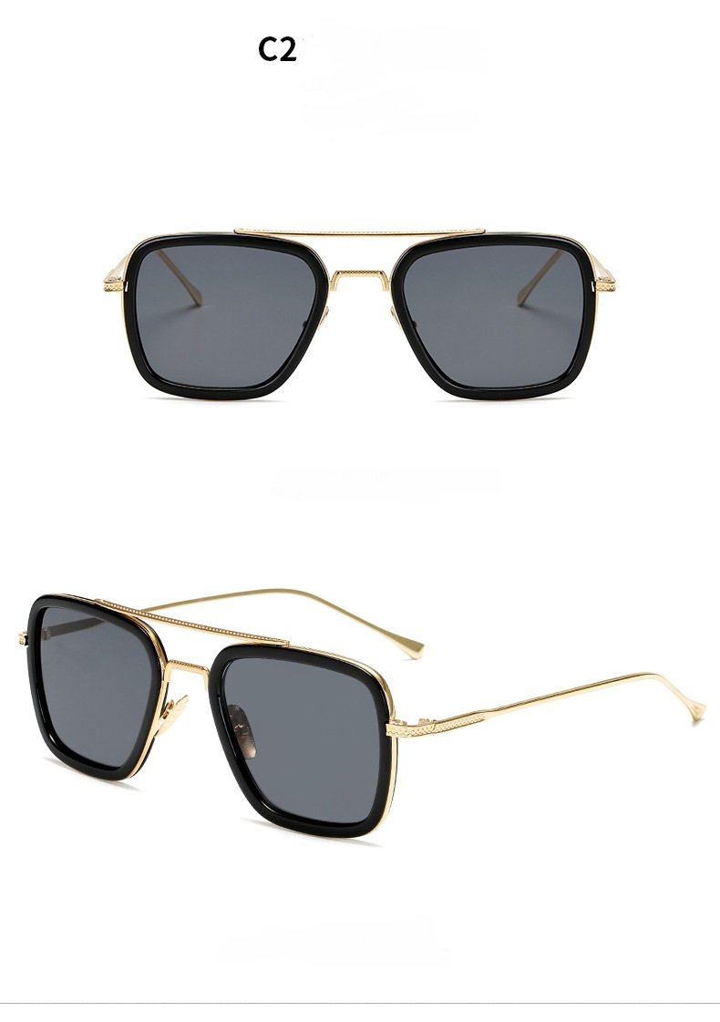 Fashion Sunglasses Men Metal Square