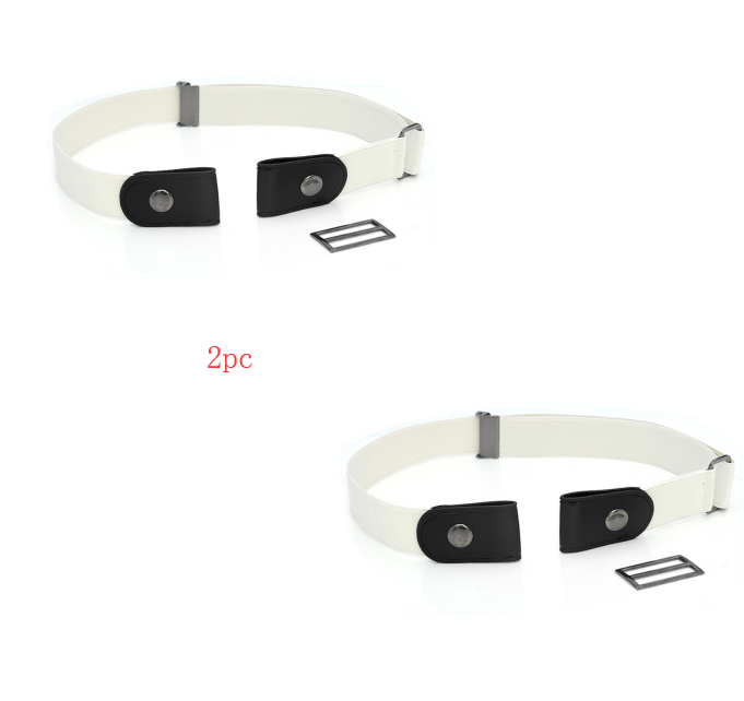 Leather Slim Stretch Invisible Belt Jeans Simple Joker Men and Women Lazy Belt