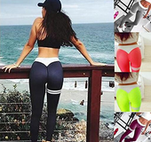 Striped print contrast color leggings sexy tight hip hip pants