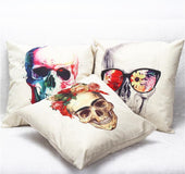 foreign trade hot cool colorful linen sofa pillow pillowcase on skull Home Furnishing wholesale custom