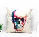 foreign trade hot cool colorful linen sofa pillow pillowcase on skull Home Furnishing wholesale custom