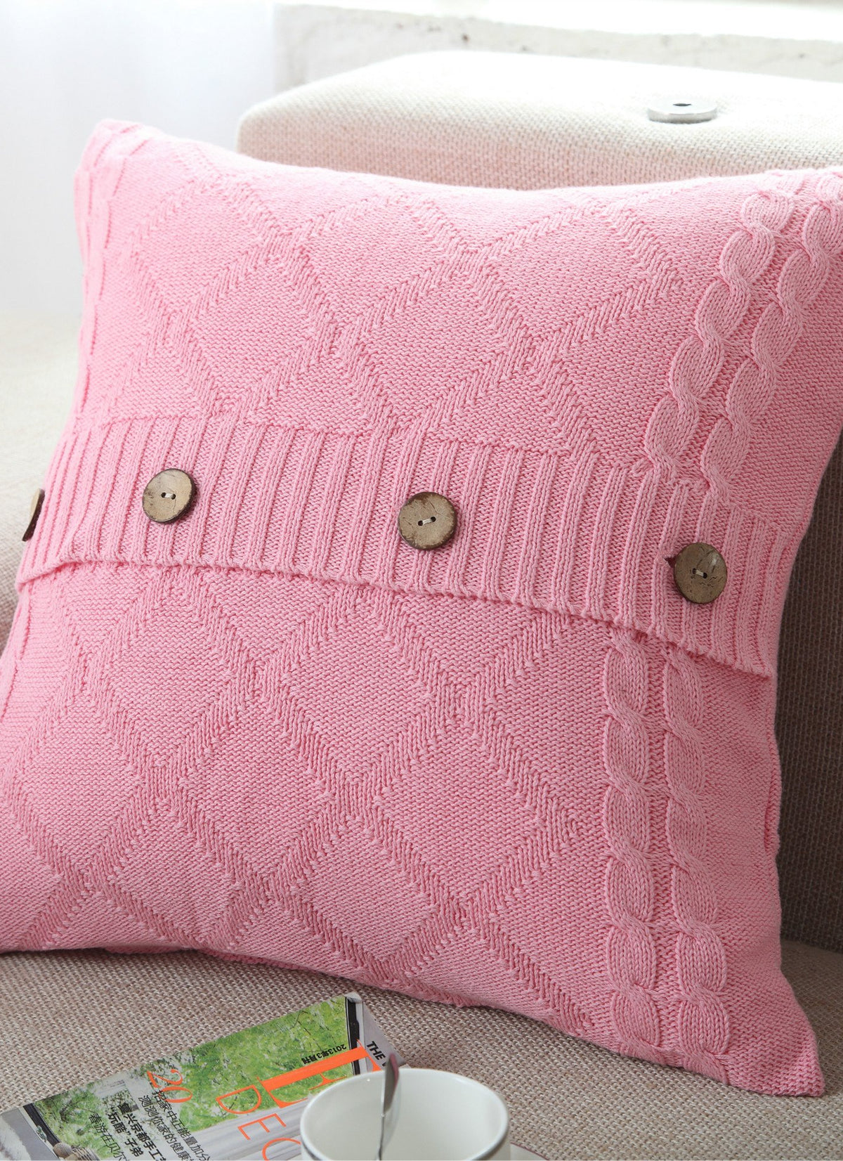 Cotton knitted car pillowcase