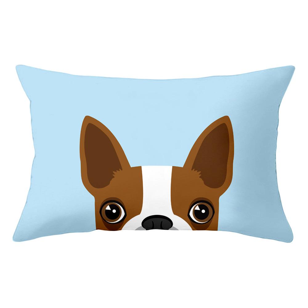 Cartoon dog head rectangular pillowcase