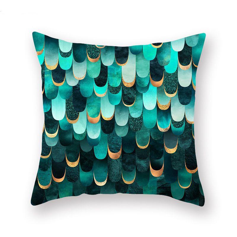 Green marble pillow case