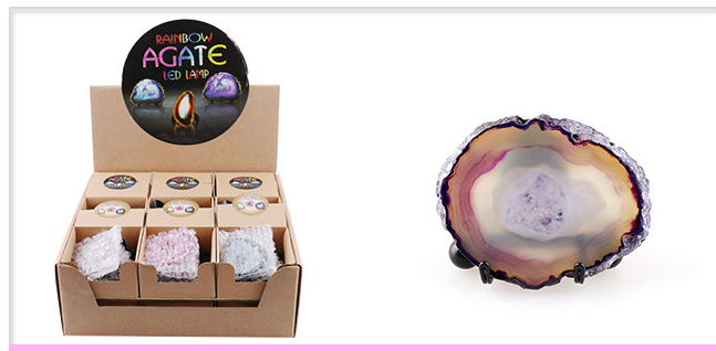 USB Agate Lights Mini Colorful LED Night Lights Creative Gifts Home Crafts