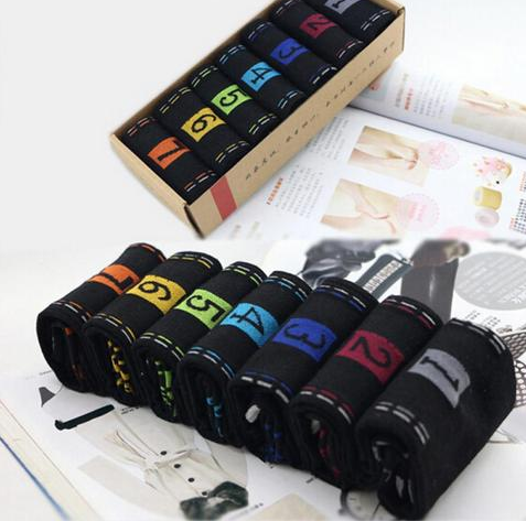 Seven days creative digital cotton socks
