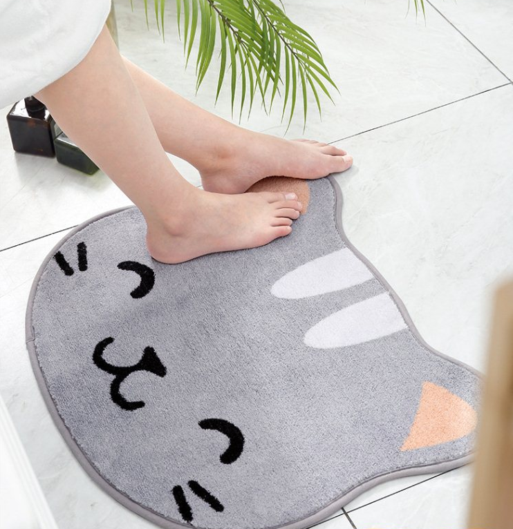 Japanese new animal shape flocking cartoon mats Household bathroom toilet door water absorbent non-slip mats