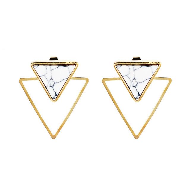 Geometric Round Marble Stud Earrings Various Models