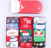 Christmas gift boxed socks elk old man snowflake