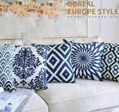 Blue and white embroidered waist pillowcase