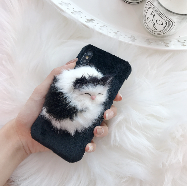 3D animal TPU+Fur  | IPhone