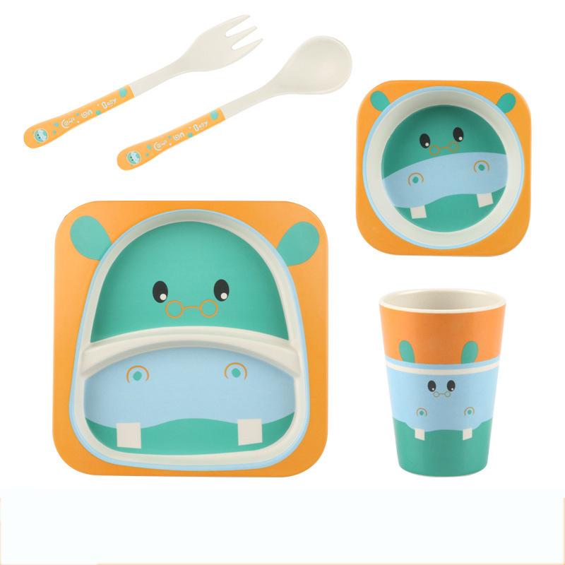 Bamboo fiber creative children's cutlery set