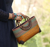 New Thai bag hand woven bamboo woven bag woven bag handbag cotton hemp ethnic clothing matching bag