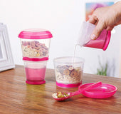 Cereal Portátil Con Cuchara Plegable
