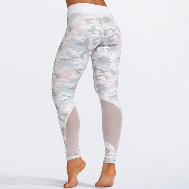 Camouflage print suit 2 Piece Set sexy mesh bra and fitness Leggings