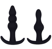 2pcs / set Soft Silicone Anal Beads Plug Butt Plug Adult g-spot Vaginal Stimulation Court Masturbation Gay Sex Toys for Women